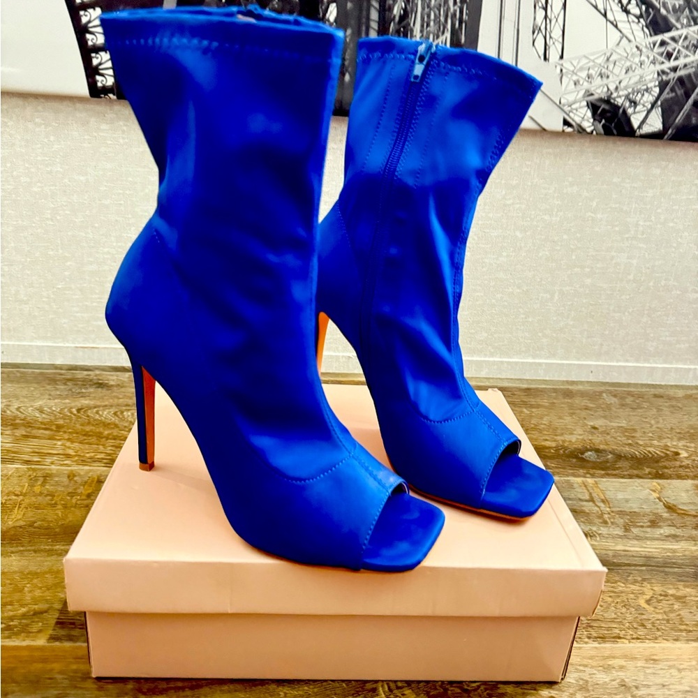 Blue high heels